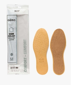 GEMO Semelles en cuir isolant – Taille 36-37 Brun