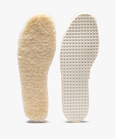 PANTOUFLE NOIR SEMELLE BLANC:30586500000-Laine///Non double/