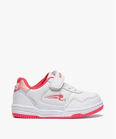 GEMO Baskets fille bicolores à lacets et scratch - Airness blanc chine