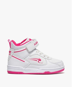 GEMO Baskets fille semi-montantes à lacets et scratch - Airness blanc standard