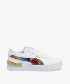 GEMO Baskets fille à lacets et bande arc-en-ciel - Puma Jada Olympic Blanc