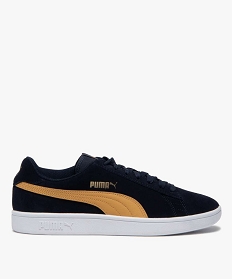 GEMO Baskets homme dessus cuir à lacets – Puma Smash Bleu