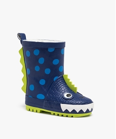 bottes en caoutchouc enfant doublees a motif dragon bleu bottes de pluie apres-skiB326501_2