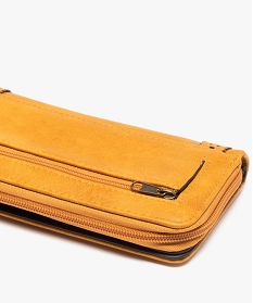 portefeuille femme avec double fermeture jaune porte-monnaie et portefeuillesB333601_2