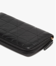 portefeuille femme zippe au matelassage graphique noir porte-monnaie et portefeuillesB334001_2