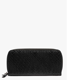 portefeuille femme en matiere texturee noir porte-monnaie et portefeuillesB334101_1