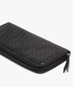 portefeuille femme en matiere texturee noir porte-monnaie et portefeuillesB334101_2