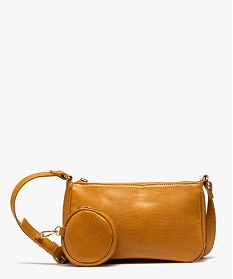 sac besace femme texture avec petit porte-monnaie jaune sacs bandouliereB336401_1