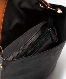 sac femme avec devant multi-matieres noir sacs a mainB342301_3