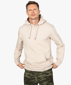 sweat homme a capuche uni et molletonne beige sweatsB343801_1