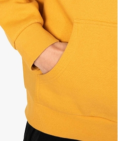 sweat homme a capuche uni et molletonne jaune sweatsB343901_2