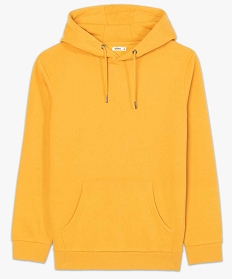 sweat homme a capuche uni et molletonne jaune sweatsB343901_4