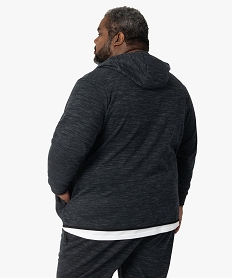 sweat homme grande taille zippe a capuche avec poches gris sweatsB345901_3