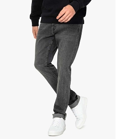 GEMO Jean homme straight en coton stretch Gris