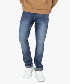 GEMO Jean homme straight en coton stretch Gris