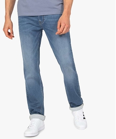 GEMO Jean coupe Straight délavé homme Bleu