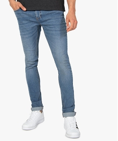 GEMO Jean homme coupe Skinny délavé Bleu