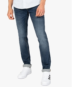 jean homme coupe slim delave plisse sur les cuisses gris jeans delavesB347901_1