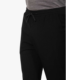 pantalon homme en maille a taille elastiquee noir pantalons de costumeB349301_2