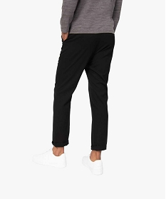 pantalon homme en maille a taille elastiquee noir pantalons de costumeB349301_3