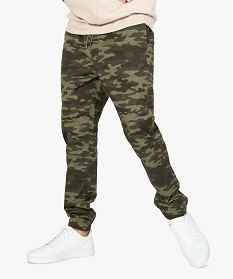 GEMO Pantalon homme coupe straight esprit cargo imprimé camouflage Imprimé