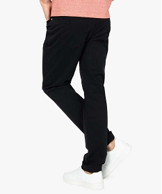 pantalon homme slim uni en coton stretch noir standard pantalons de costumeB350001_3