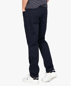 pantalon homme straight uni en coton stretch bleu pantalons de costumeB350101_3