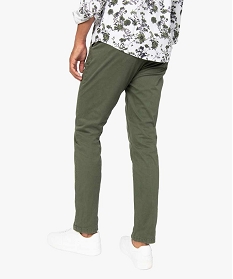 pantalon chino homme en coton stretch vert pantalons de costumeB350401_3