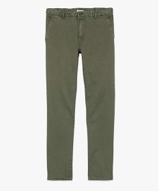 pantalon chino en coton stretch coupe slim homme vert pantalons de costumeB350401_4