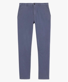 pantalon chino homme en coton stretch bleu pantalons de costumeB350501_4