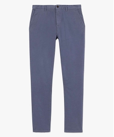 pantalon chino en coton stretch coupe slim homme bleu pantalonsB350501_4