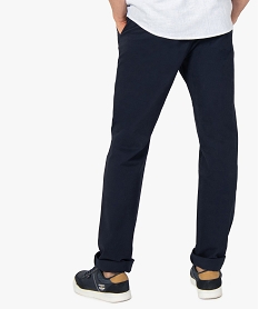 pantalon chino homme en coton stretch bleu pantalons de costumeB350701_3