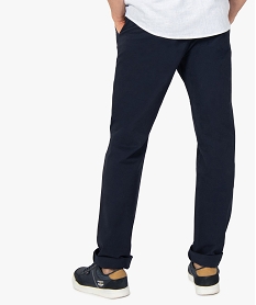 pantalon chino homme en coton stretch bleuB350701_3