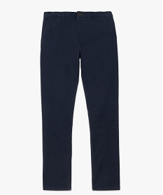 pantalon chino en coton stretch coupe slim homme bleu pantalons de costumeB350701_4