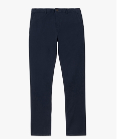 pantalon chino homme en coton stretch bleu pantalons de costumeB350701_4