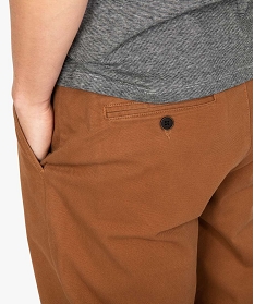 pantalon homme chino stretch en maille piquee brun pantalons de costumeB351301_2