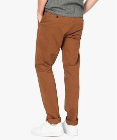 pantalon homme chino stretch en maille piquee brunB351301_3