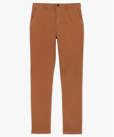 pantalon homme chino stretch en maille piquee brun pantalonsB351301_4