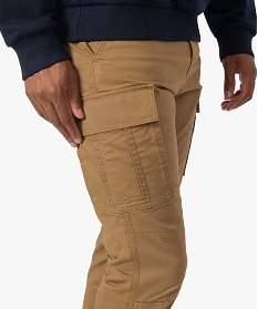 pantalon homme cargo multipoche au coloris unique brun pantalons de costumeB351501_2