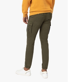 pantalon homme cargo multipoche au coloris unique vert pantalons de costumeB351701_3