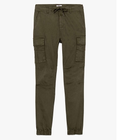 pantalon homme cargo multipoche au coloris unique vert pantalons de costumeB351701_4