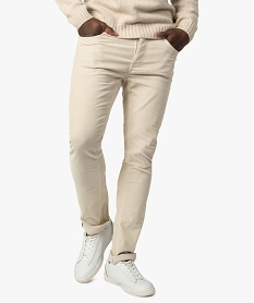 pantalon homme en velours fines cotes extensible beige pantalonsB351901_1