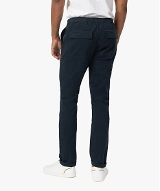 pantalon homme en toile avec taille elastiquee bleu pantalons de costumeB352401_3