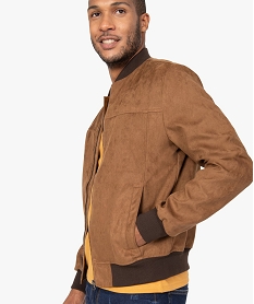 blouson homme aviateur en suedine brunB357101_1