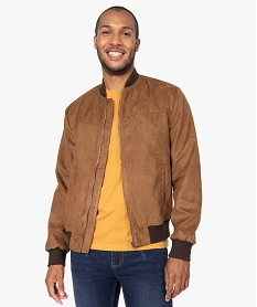 blouson homme aviateur en suedine brun manteaux et blousonsB357101_2