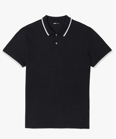 polo homme a manches courtes a lisere contrastant noirB358901_4