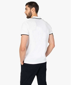 polo homme a manches courtes a lisere contrastant blanc polosB359201_3