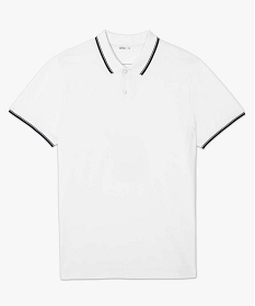polo homme a manches courtes a lisere contrastant blanc polosB359201_4