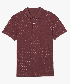 polo homme en maille piquee a petits motifs rouge polosB359301_4