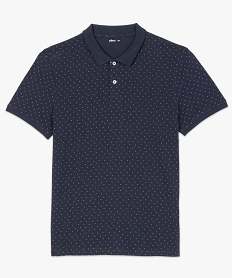 polo homme en coton pique a petits motifs bleu polosB359501_1